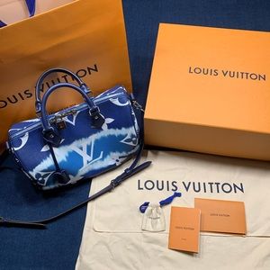 LV Speedy Escale Bandouliere 30 Blue Tie Dye Monogram Canvas Bag